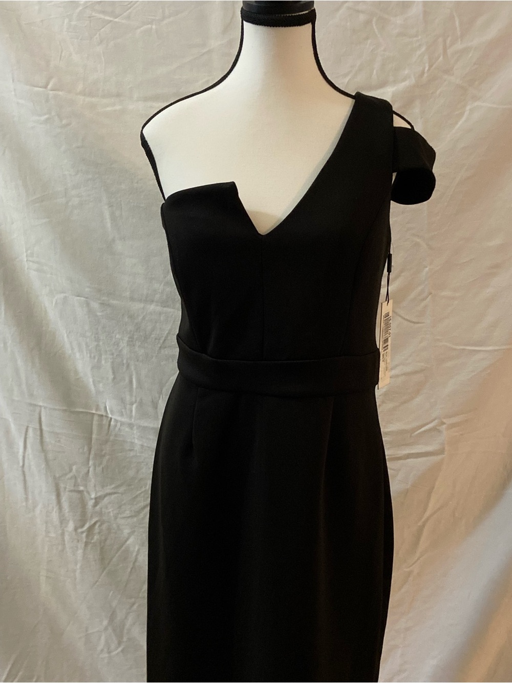 Calvin Klein One-Shoulder Black Bow-Accent Cocktail Dress